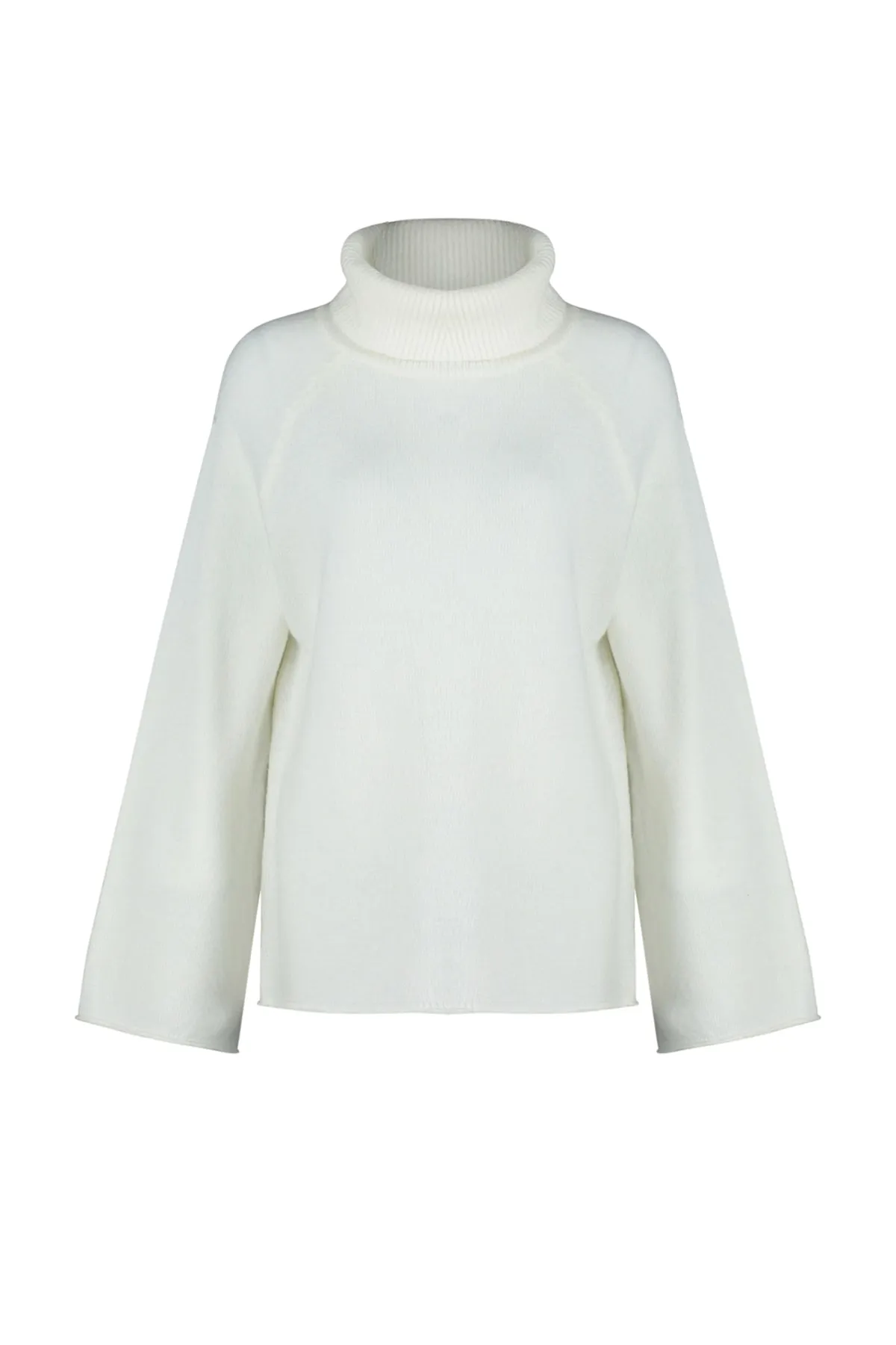 Trendyol Collection  Ecrufarbener Rollkragenpullover mit weicher Struktur TWOAW24KZ00426