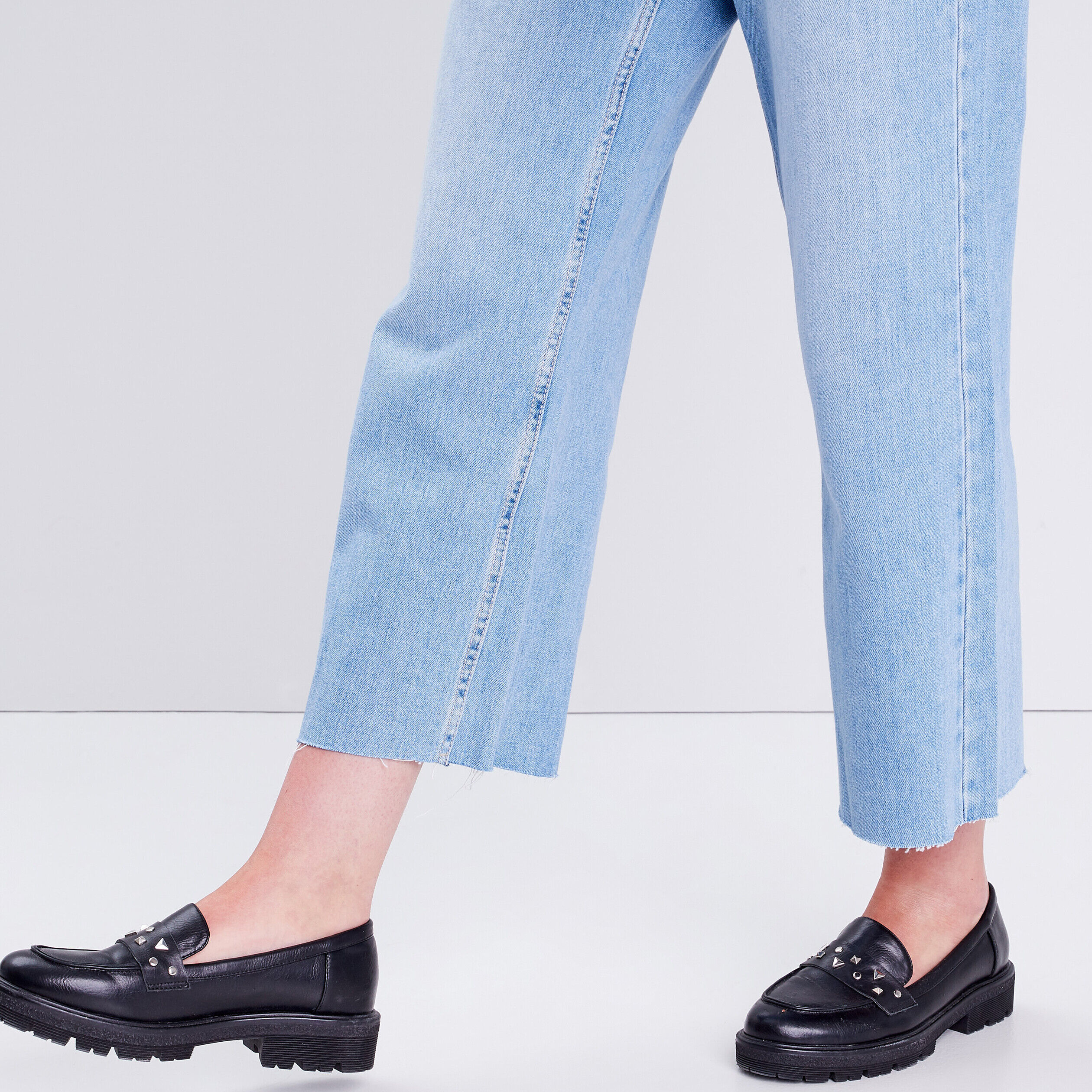 Jeans wide leg 7/8ème denim bleach femme | Cache Cache