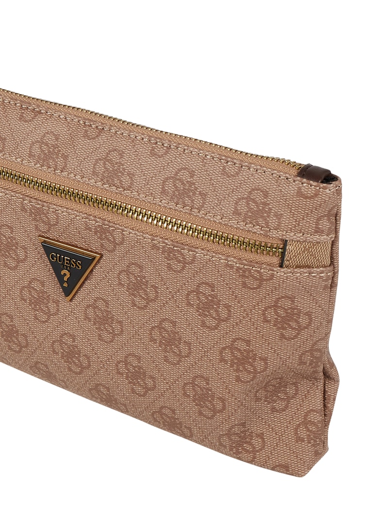 Umhängetasche mit Logo-Muster in beige