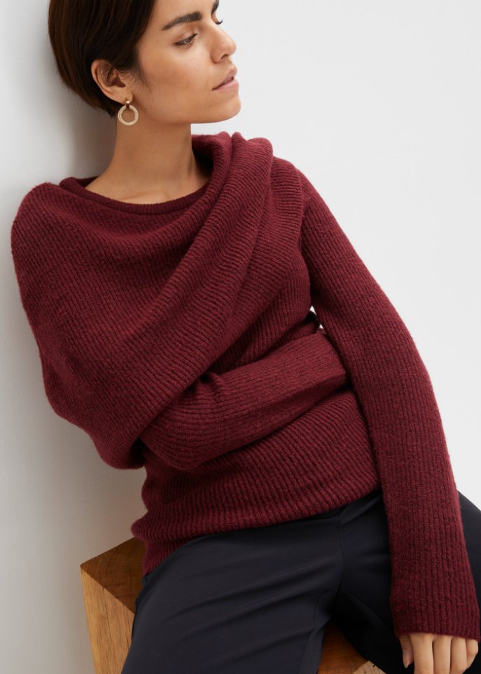 Pullover mit variablem Schal-Element
