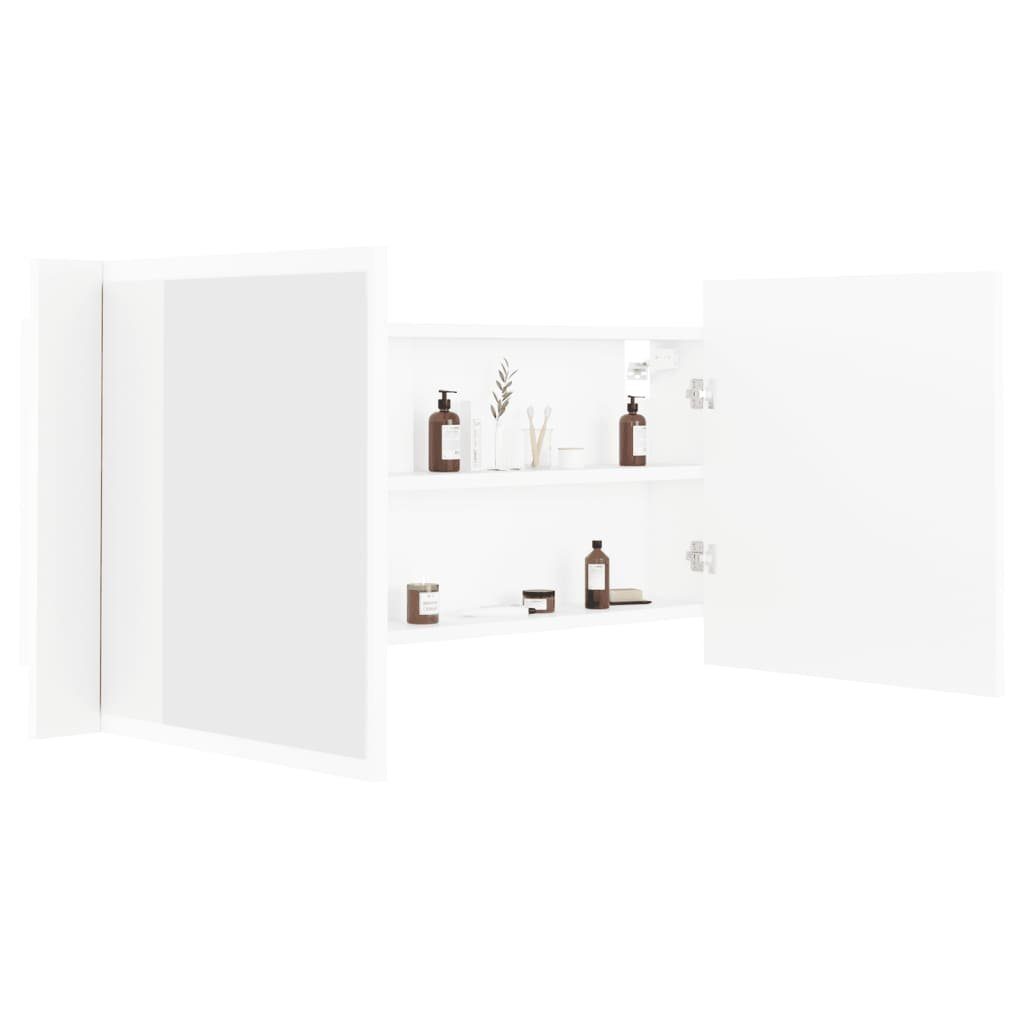 vidaXL Badezimmerspiegelschrank LED-Bad-Spiegelschrank Weiß 100x12x45 cm Acryl (1-St)