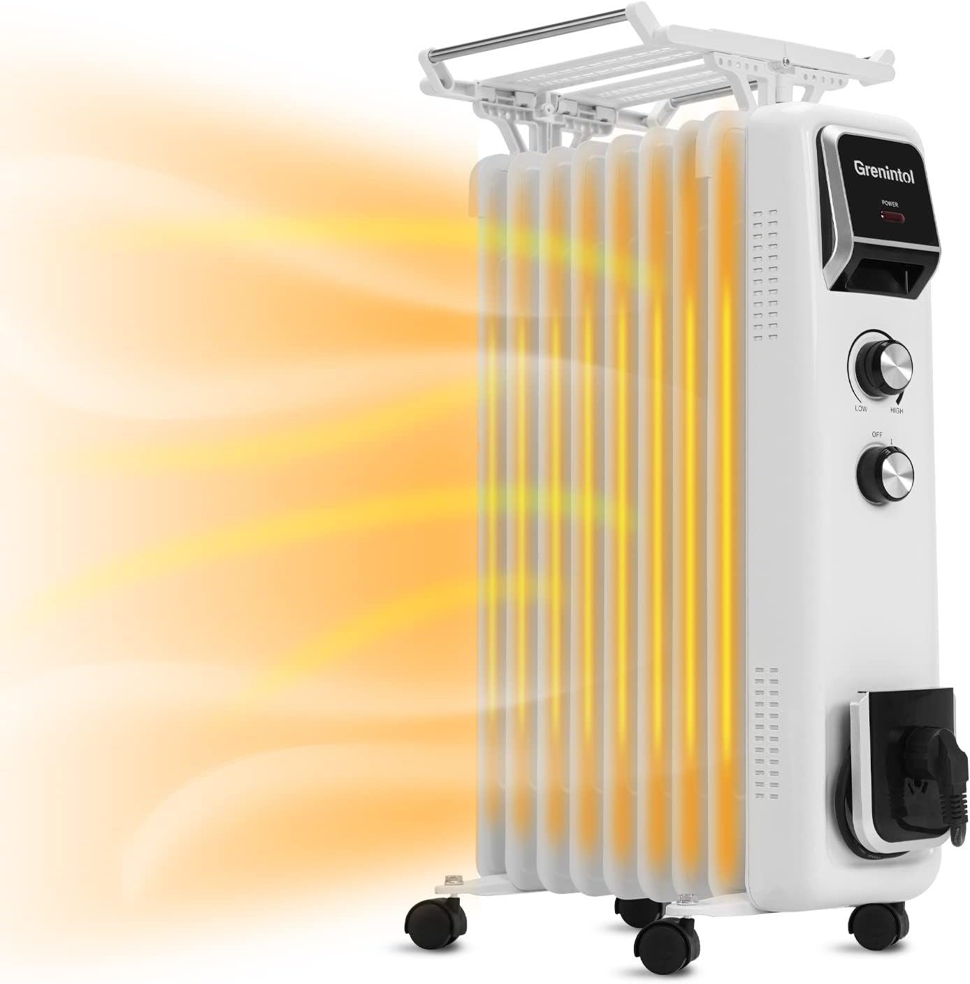 RCB Elektro-Heizkörper Grenintol, 750/1250/2000W Niedriger Stromverbrauch Geräuschlos Mit Thermostat