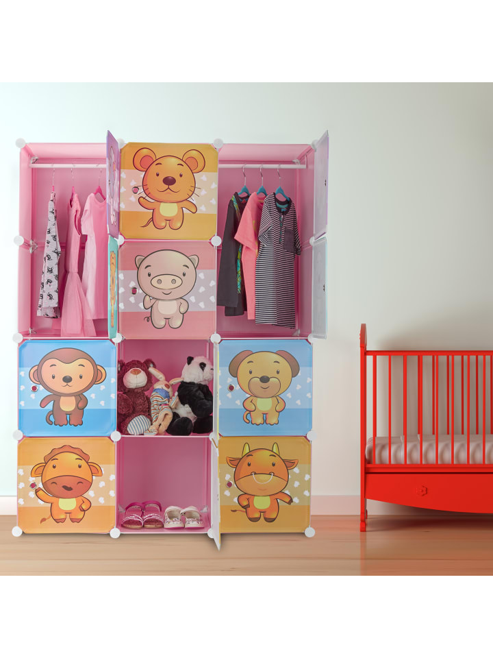 relaxdays Steckregal Kinderzimmer in Rosa - (B)110,5 x (H)145 x (T)46,5 cm günstig kaufen onesize