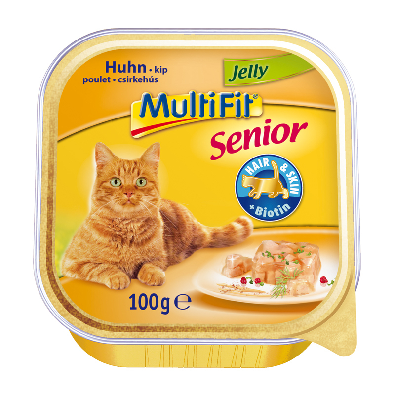 MultiFit Nassfutter MultiFit Schale Senior Jelly Huhn 64x100 g