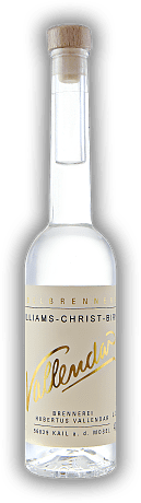 Vallendar Williams-Christ-Birnenbrand 0,1 Liter Vallendar Williams-Christ-Birnenbrand 0,1 Liter Ein vielfach prämierter Edelbrand aus französischen Williams-Birnen. 0,1	 Liter - Vol 40%