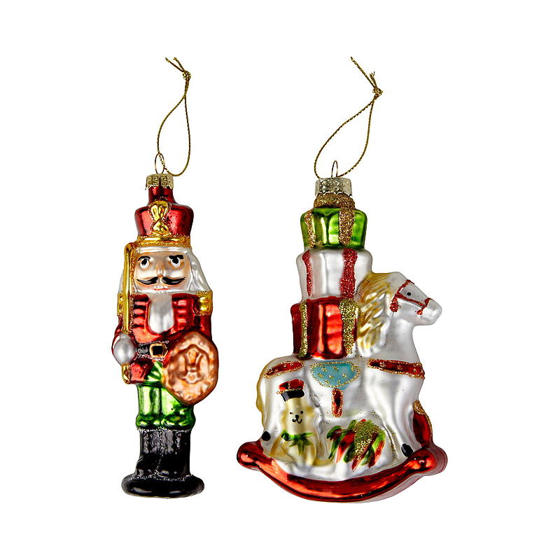 Home Juletrepynt s/2 11,5/13 cm glassfigur carnival