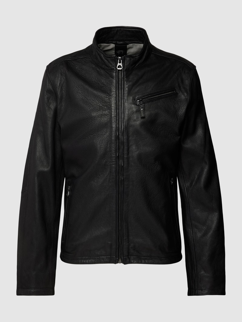 Bikerjacke mit Brusttasche Modell 'GMJAQUA' in schwarz