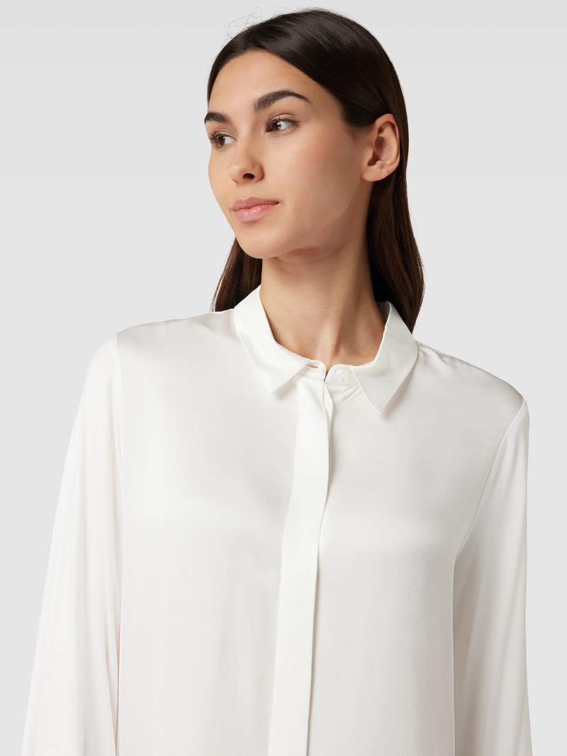 Hemdbluse aus Viskose in offwhite
