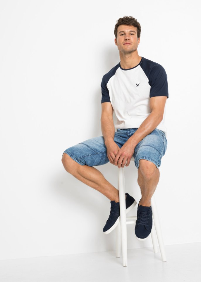 Stretch-Jeans-Long-Bermuda, Regular Fit