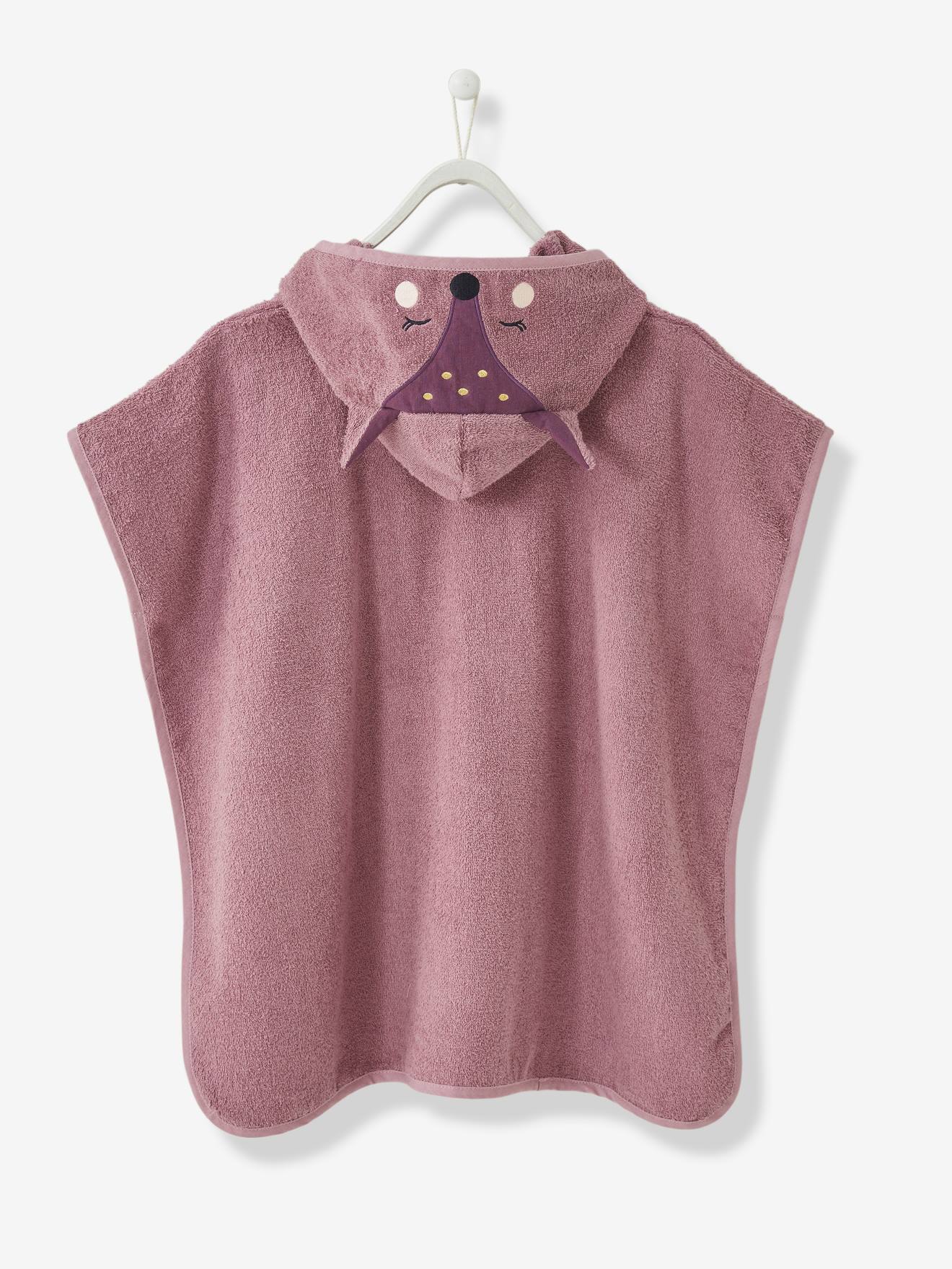 Poncho de bain personnalisable Biche parme