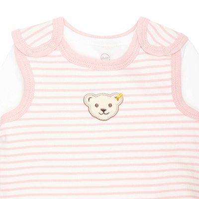 Set Strampler + T-Shirt langarm GOTS, rosa