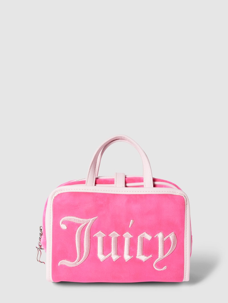 Kosmetiktasche mit Label-Stitching Modell 'IRIS' in pink
