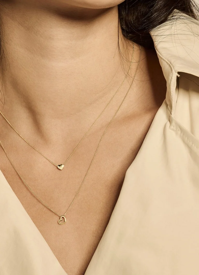 Collana rosa cipria in oro 14 carati con pendente 3081YGO