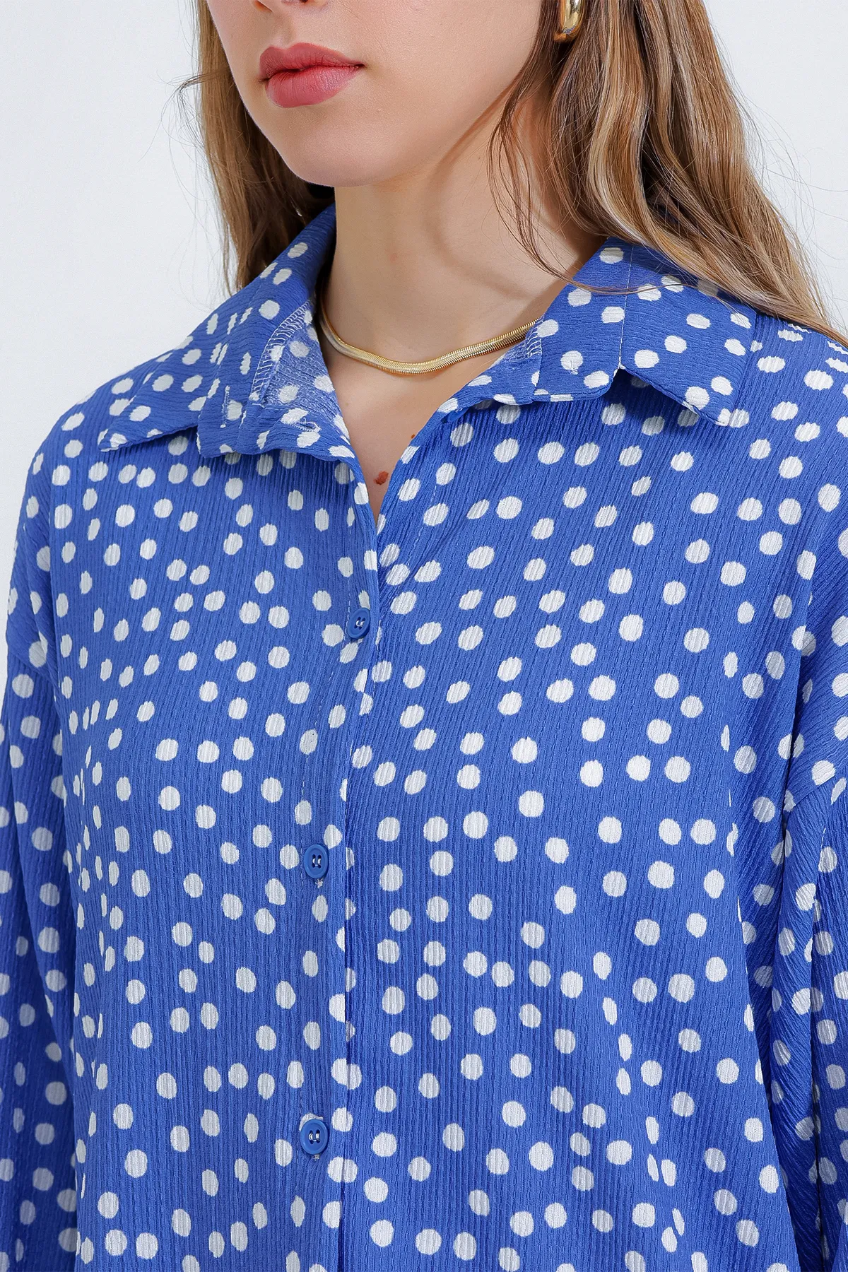 Bigdart  Gestrickter Doppelanzug für Damen in Polka Dot Indigo Ecru 5858