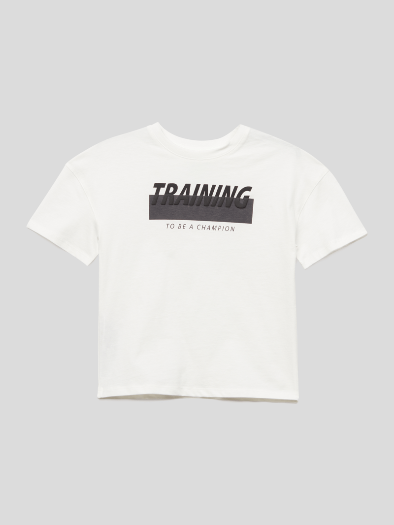 T-Shirt mit Statement-Print in offwhite