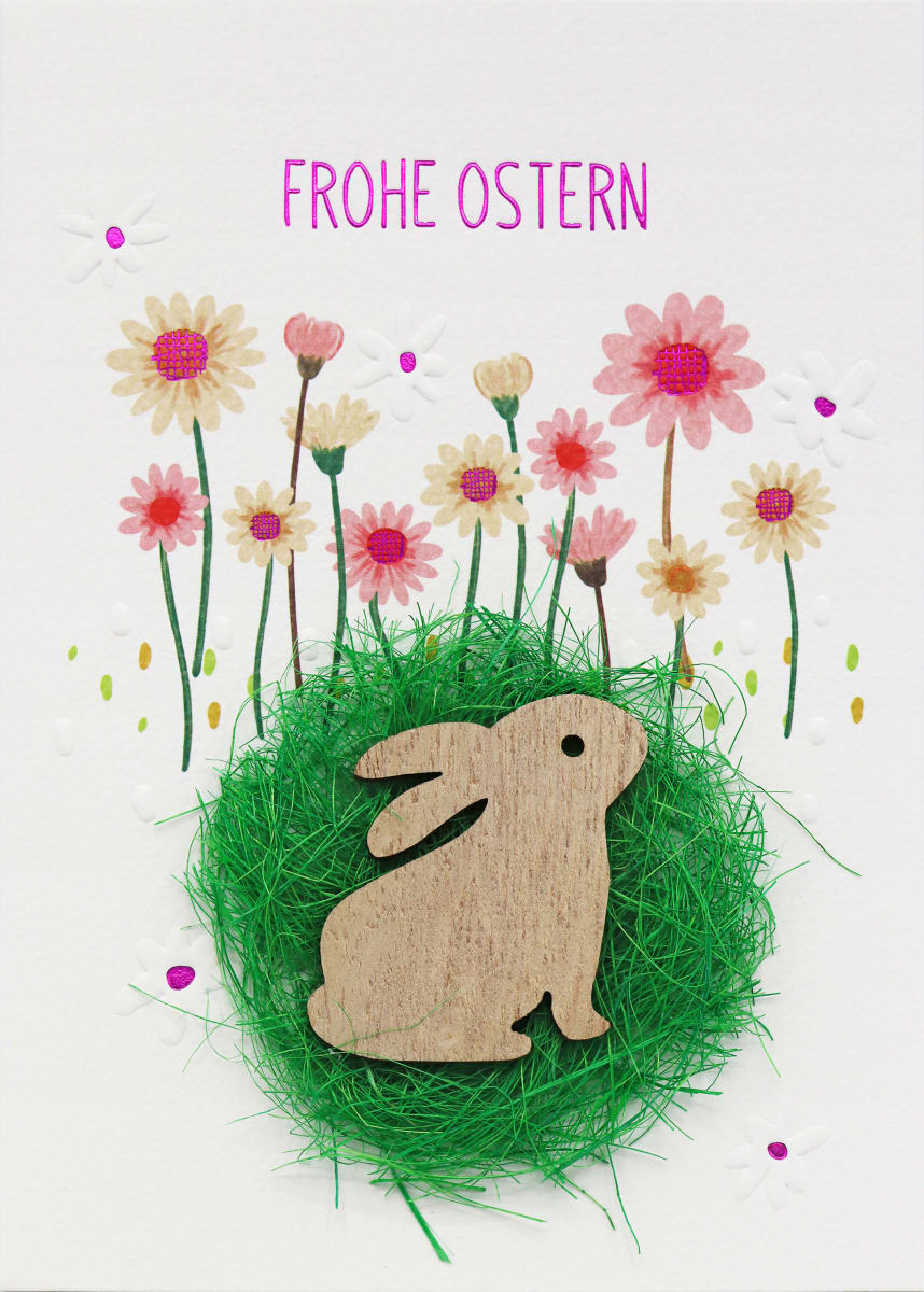 Grußkarte Ostern Holzhase, 1 St