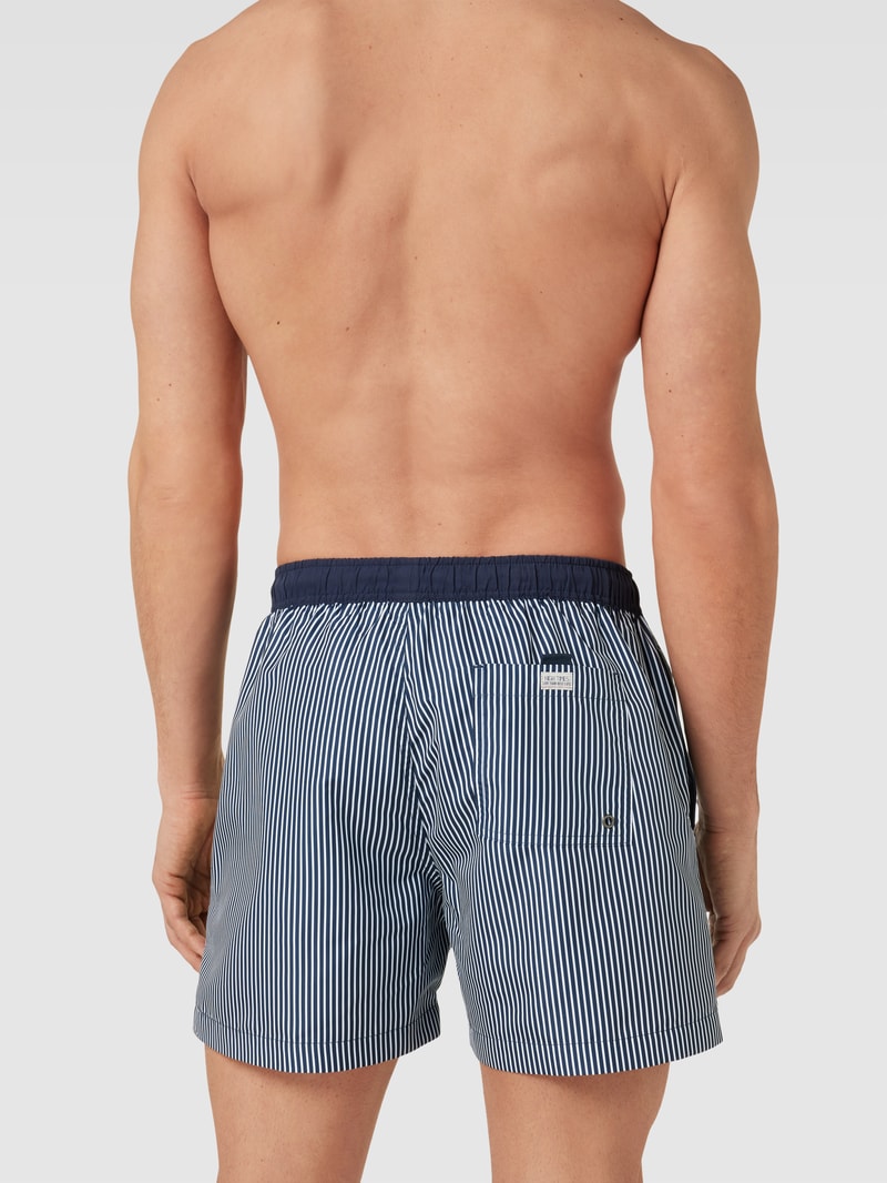 Badehose mit Streifenmuster in marineblau