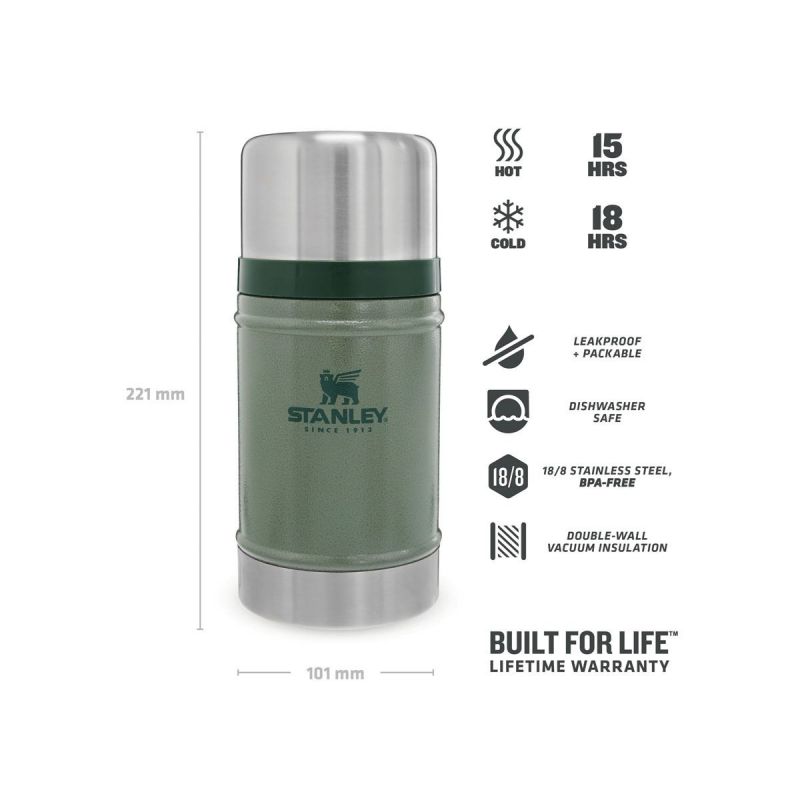 Stanley Food Jar, Classic Legendary Food Jar 24oz \/ 700ml Hammertone Green