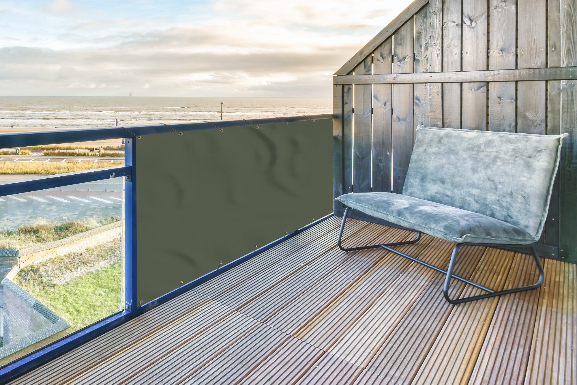 MuchoWow Balkonsichtschutz Grün - Einfarbig - Olivgrün (1-St) Balkonbanner, Sichtschutz für den Balkon, Robustes und wetterfest