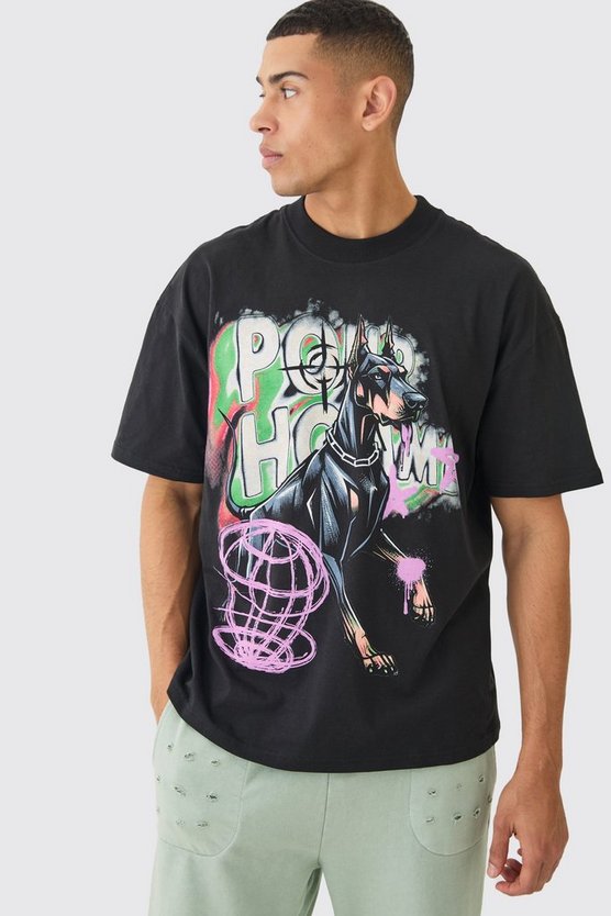 Oversize T-Shirt mit Graffiti-Print