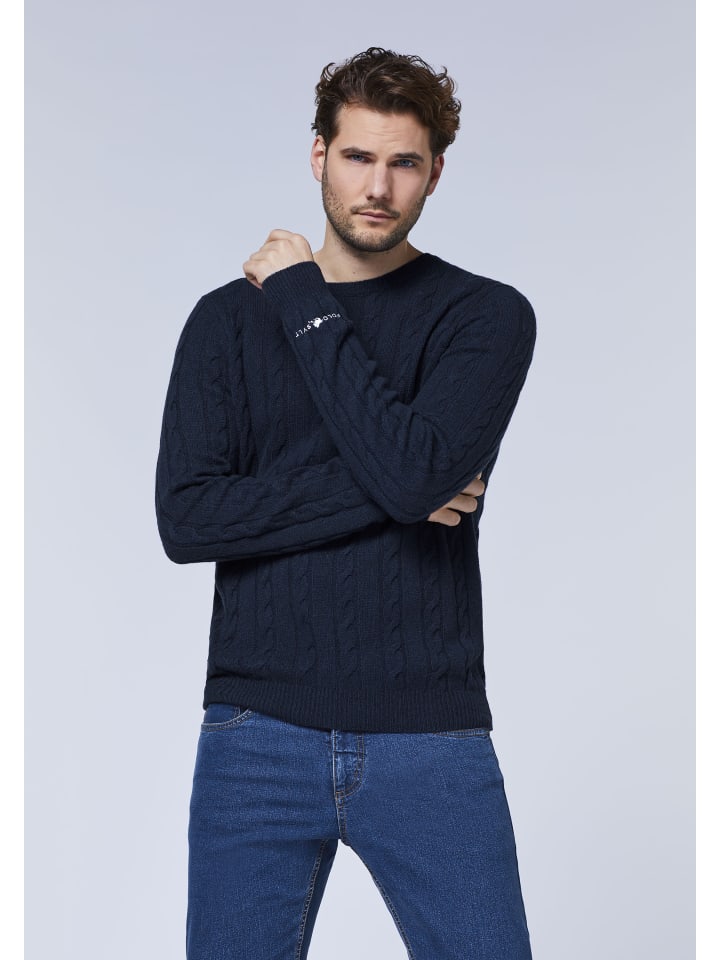 Polo Sylt Strickpullover in Blau günstig kaufen