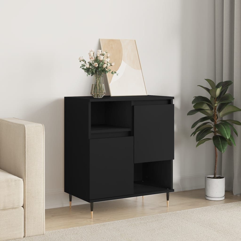 vidaXL Sideboard Sideboard Schwarz 60x35x70 cm Holzwerkstoff (1 St)