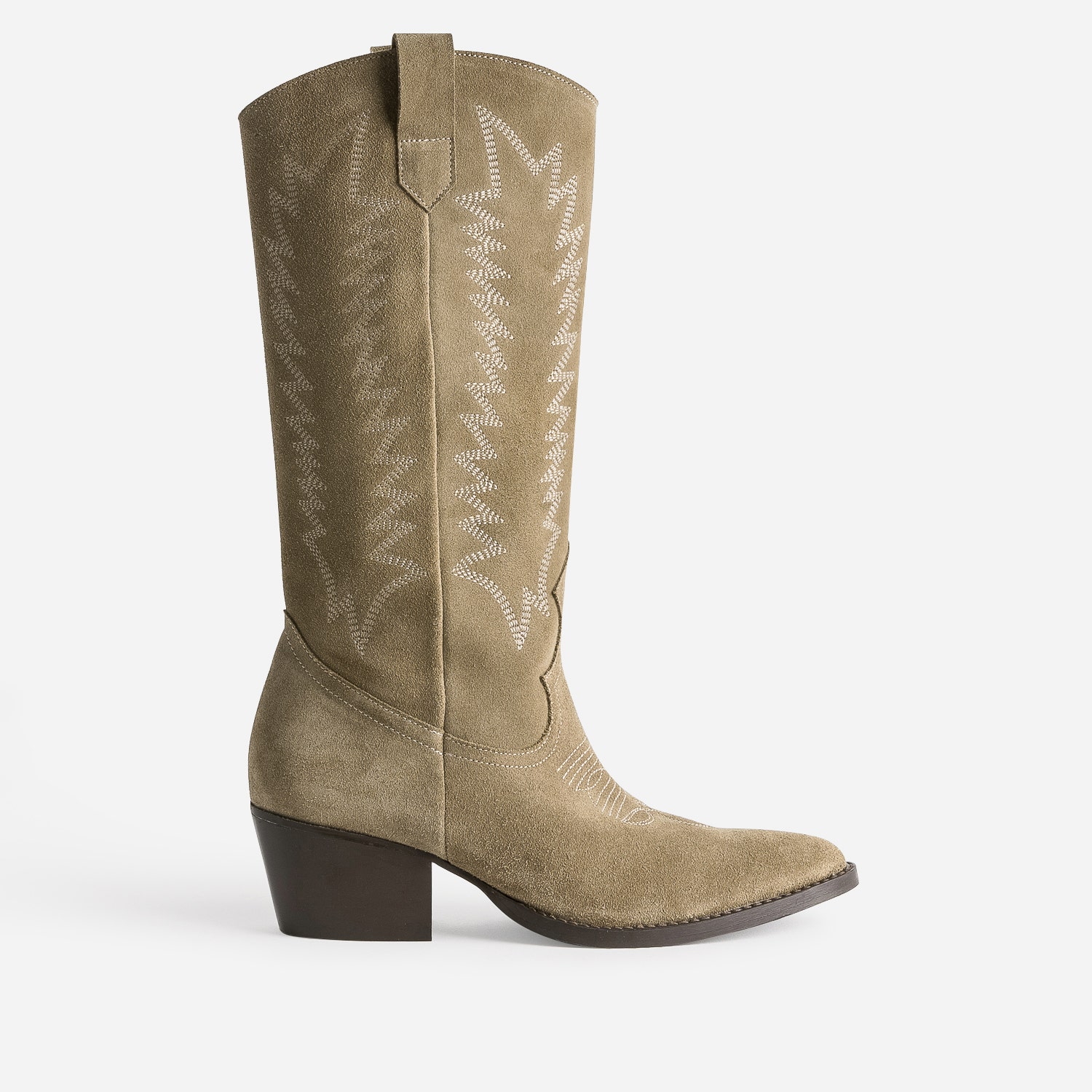 Botte taupe cuir velours éco-conçue esprit santiag