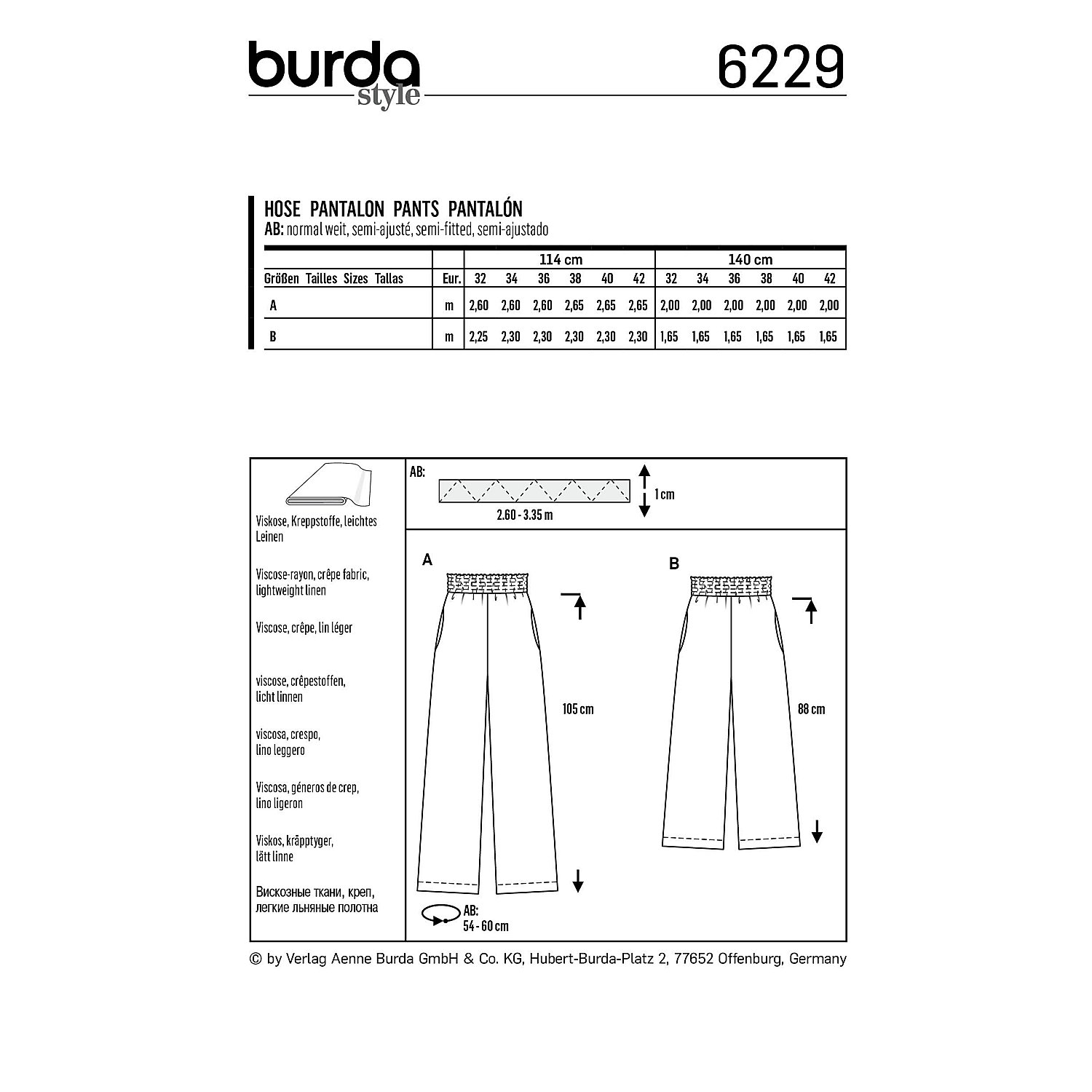 burda Schnitt 6229 