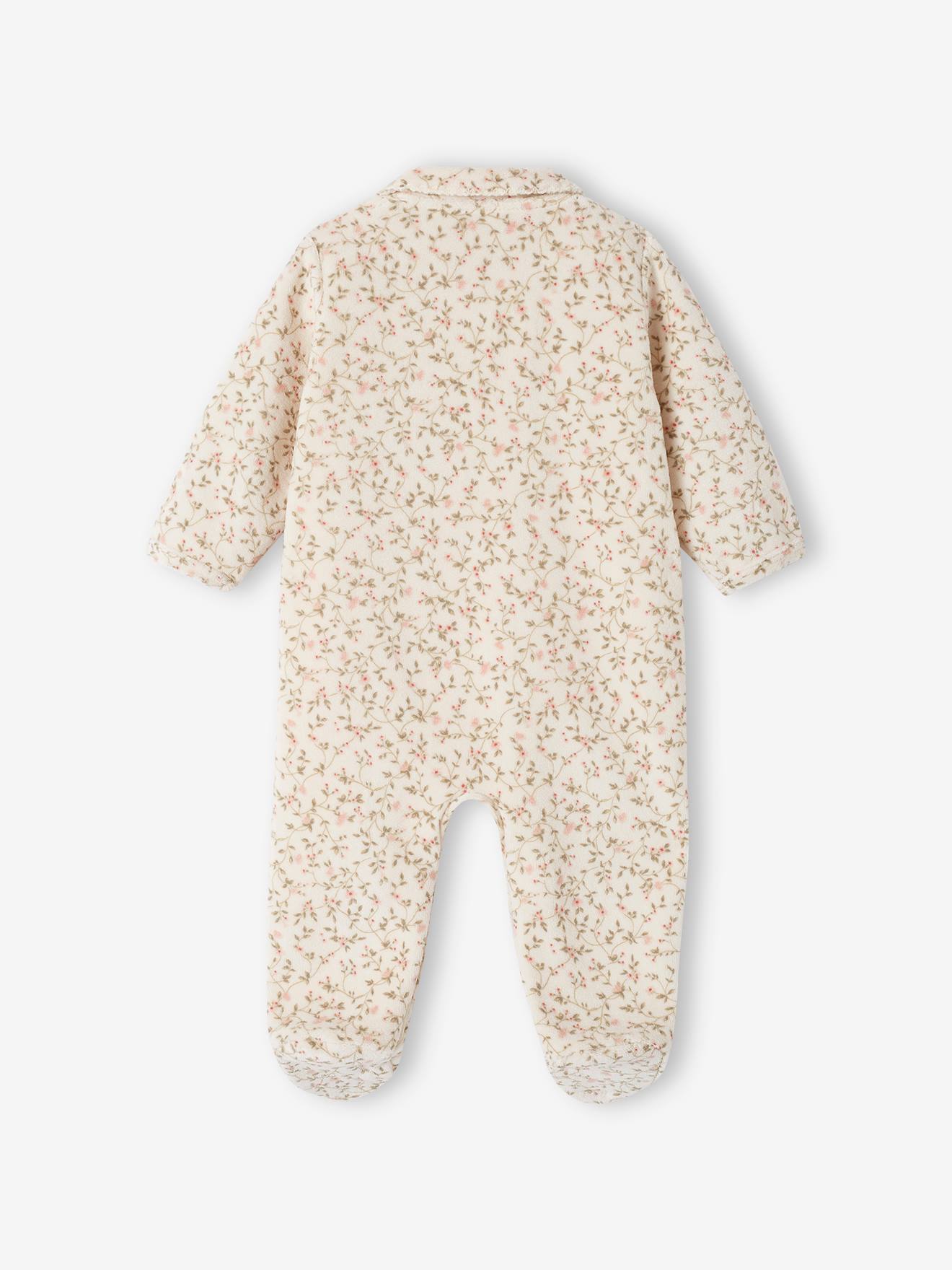 Vertbaudet 2er-Pack Mädchen Baby Samt-Strampler Oeko-Tex - wollweiß