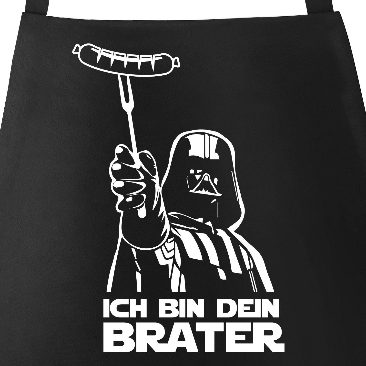 MoonWorks Grillschürze Grill-Schürze für Männer mit Spruch Ich bin dein Brater Baumwoll-Schürze Kochschürze Grillen Barbecue BBQ Fleisch Sommer Moonworks®, mit kreativem Aufdruck
