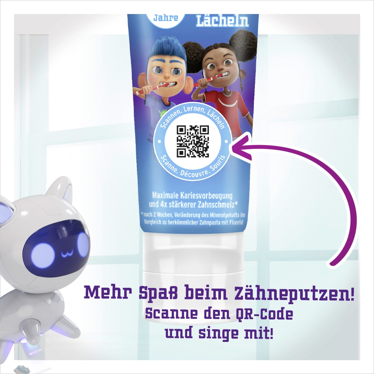 Zahnpasta Kinder, Junior Lächeln 6 bis 12 Jahre, 75 ml