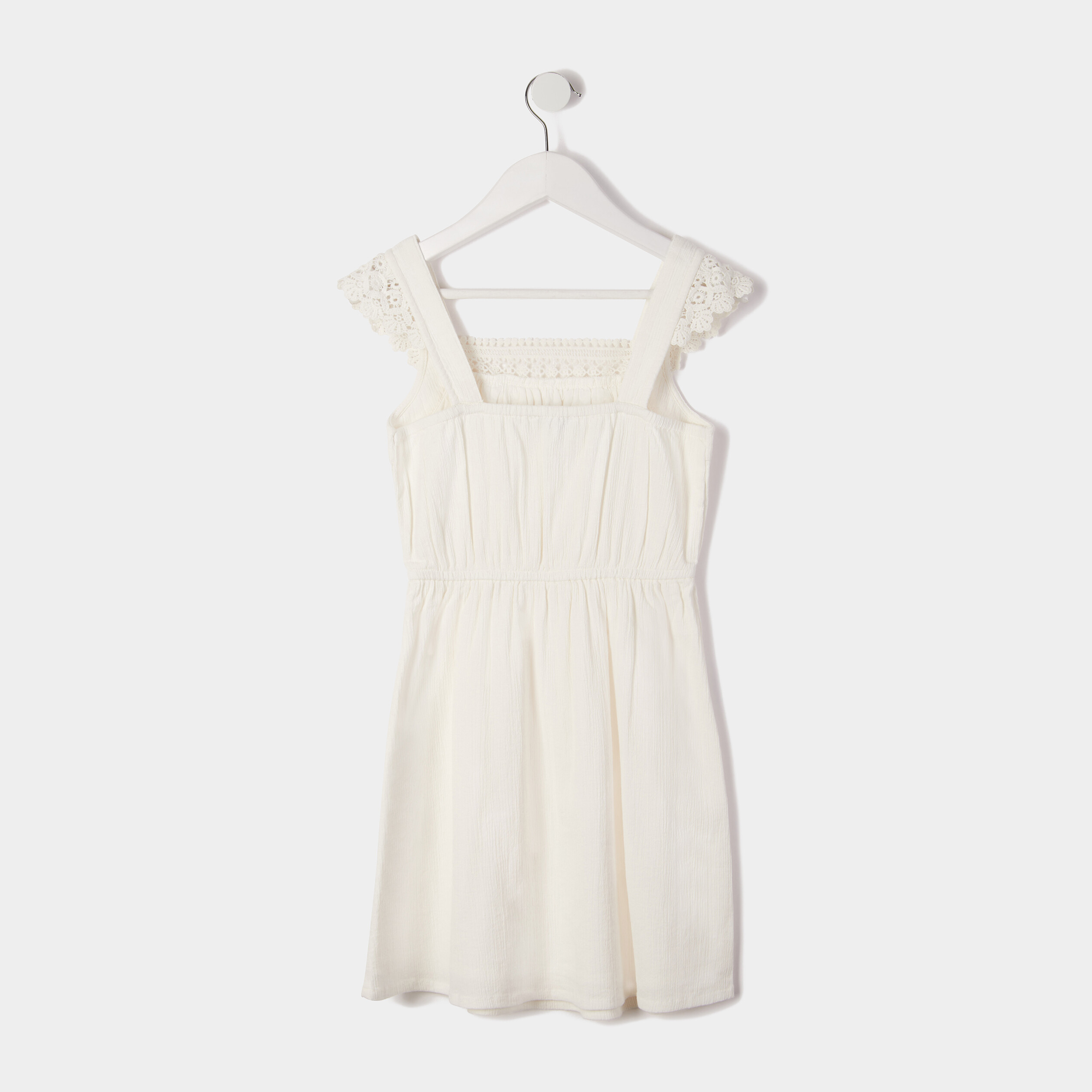 Ensemble robe à broderie et chouchou ecru fille | La Halle