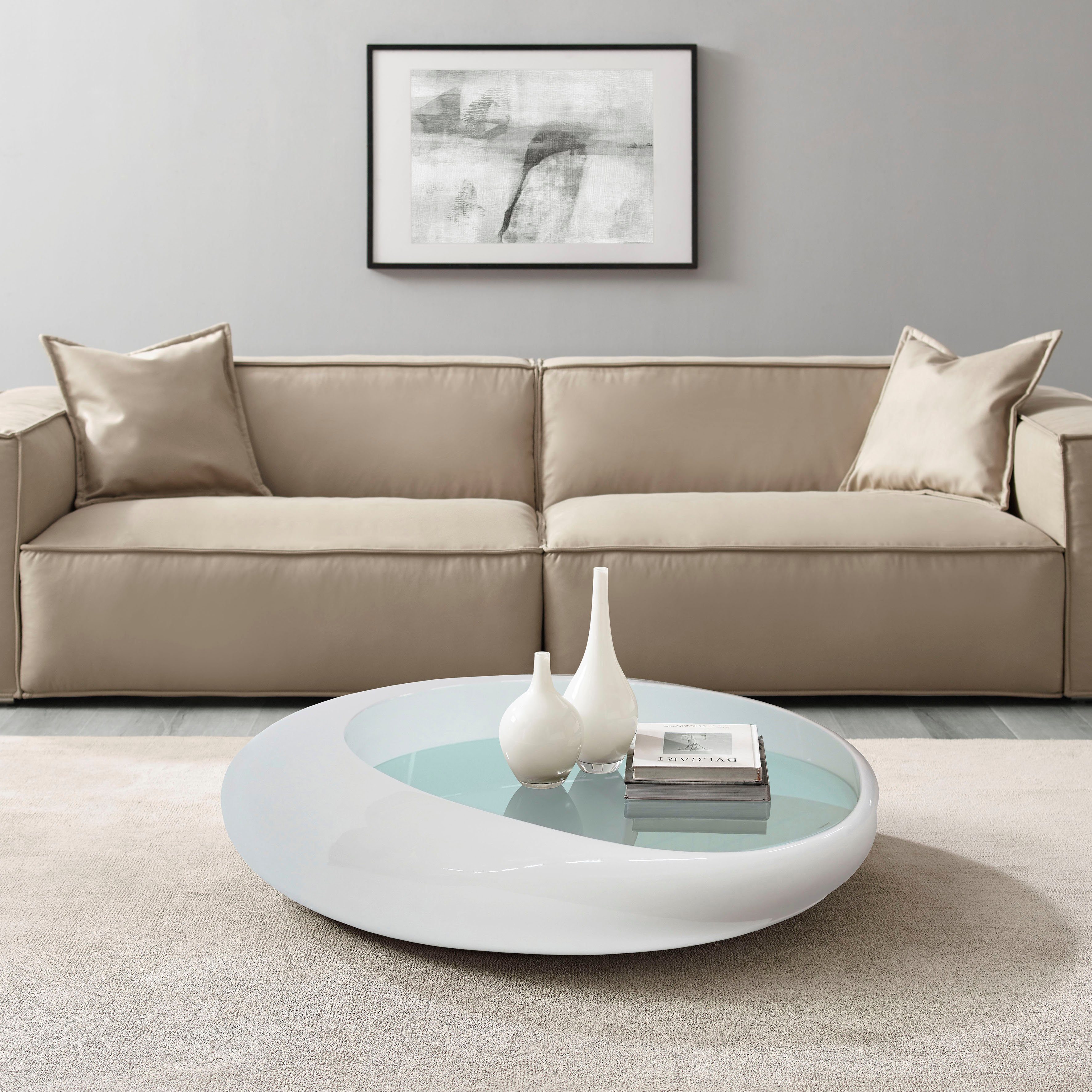 GALA Couchtisch Cross Creek Road, mit einem Metallgestell, mit einer edlen Glastischplatte, Breite 100cm