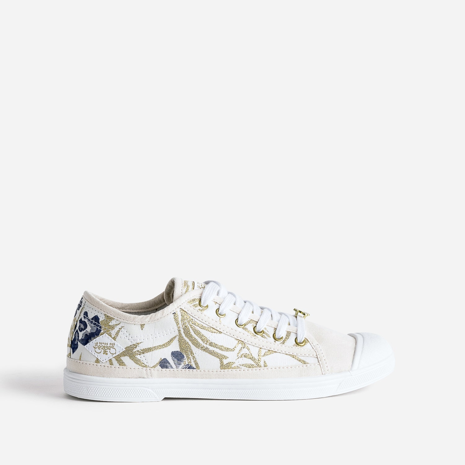 Tennis LE TEMPS DES CERISES beige broderies or