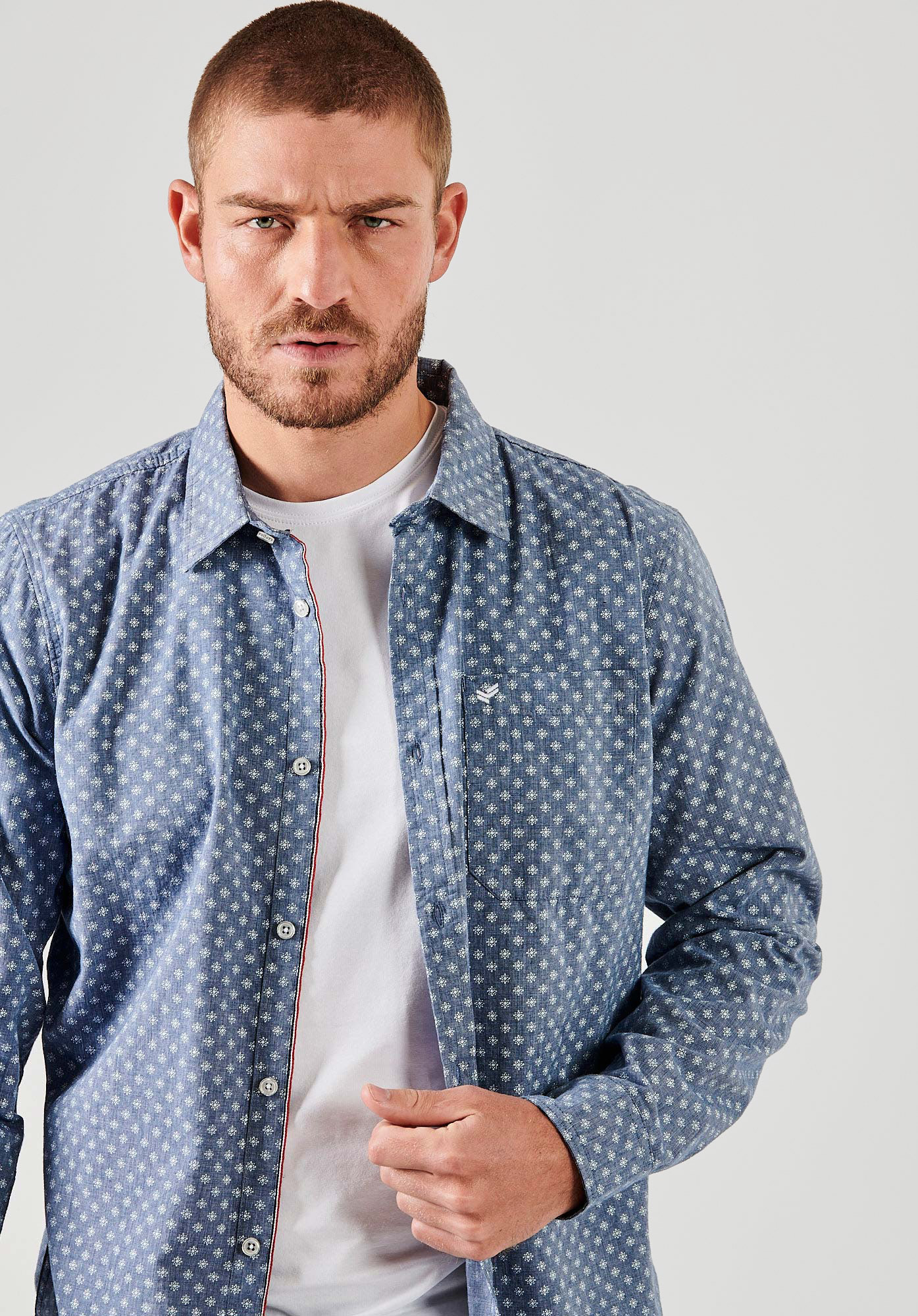 ROMAN  Chemise bleue homme 100% coton bio