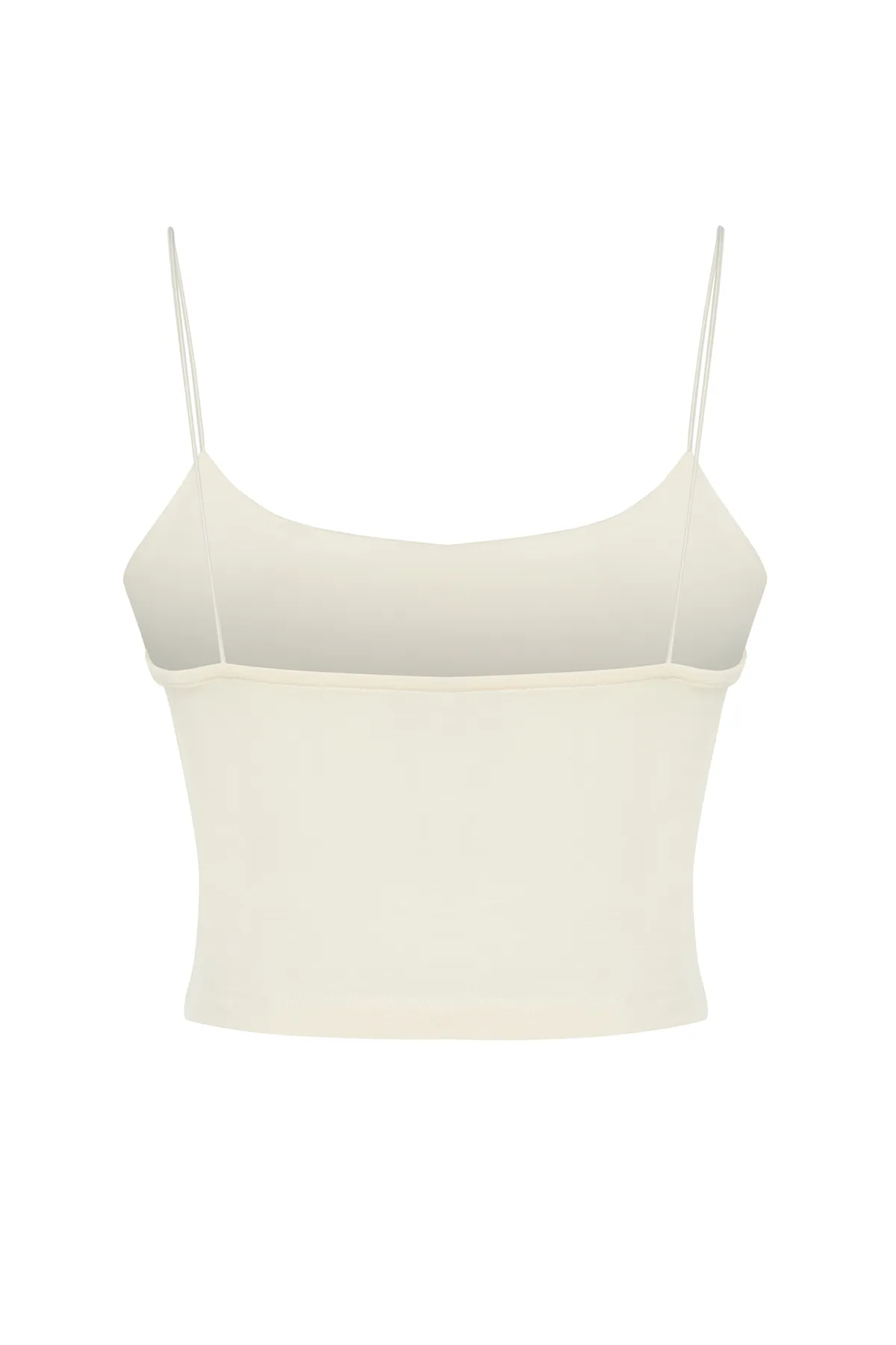 Trendyol Collection  Steinfarbenes, tailliertes/tailliertes Crop-Top aus Stretch-Strick für Sportlerinnen mit Spaghettiträgern aus Baumwolle TWOSS20AL0006