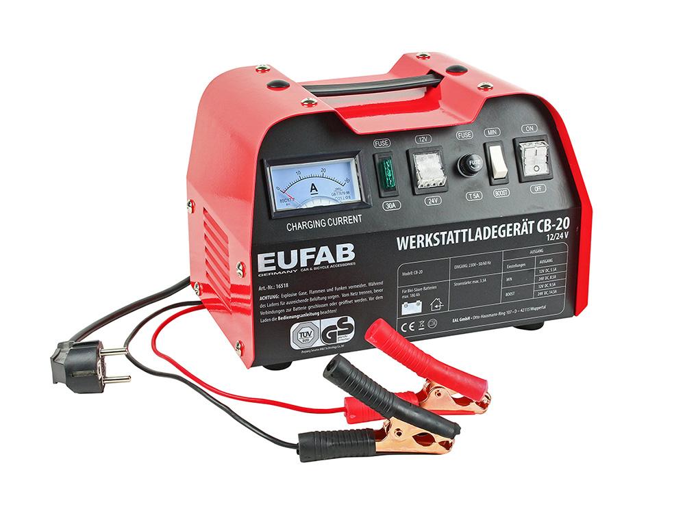 Eufab Werkstattladegerät 12/24V 18/12A CB-20