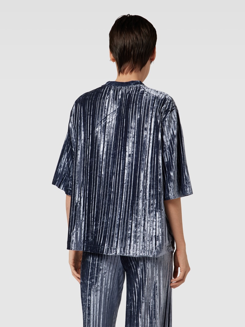 T-Shirt in Ripp-Optik Modell 'XGOGO' in royalblau