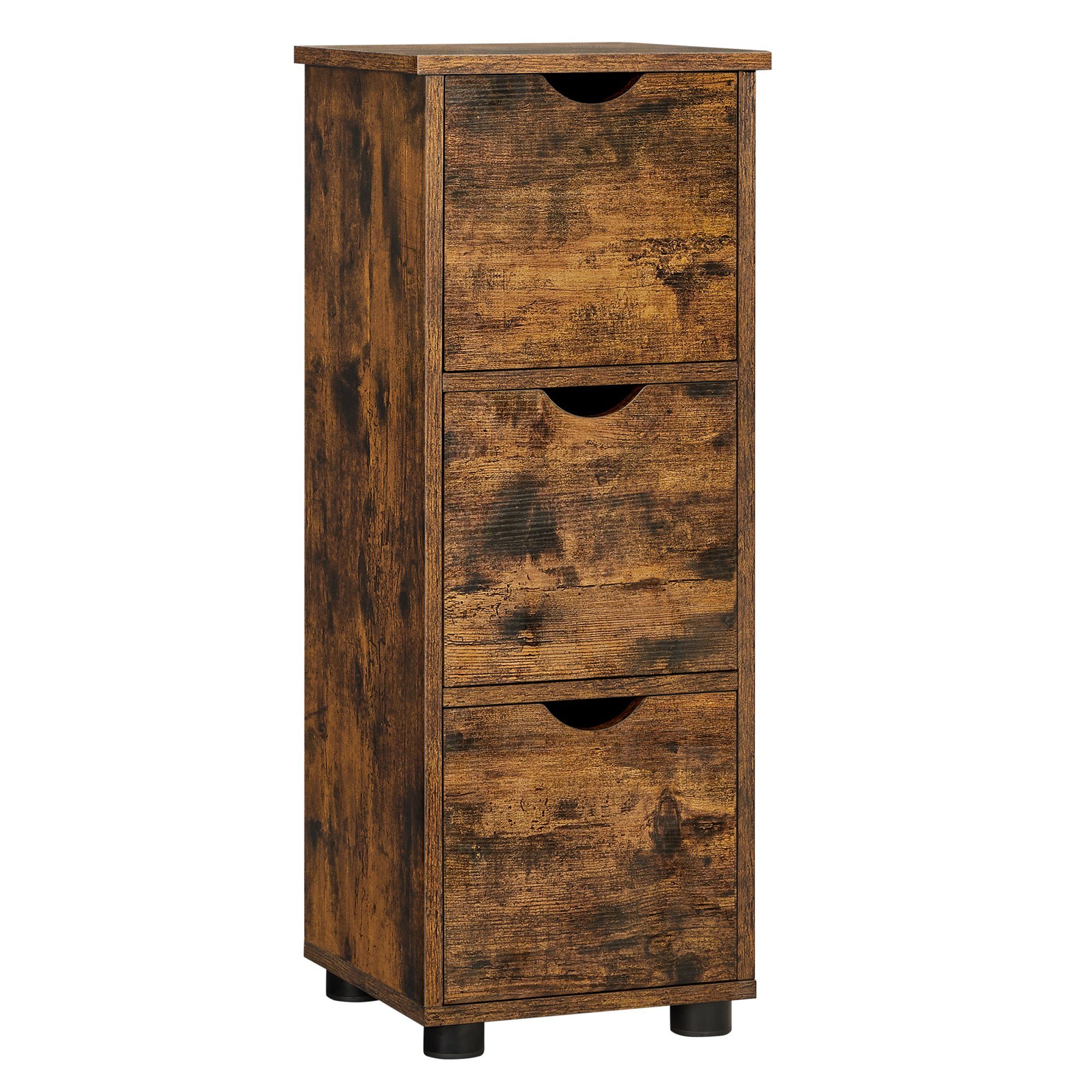 VASAGLE Badkommode Badezimmerschrank, mit 3 Schubladen, 30 x 30 x 80 cm