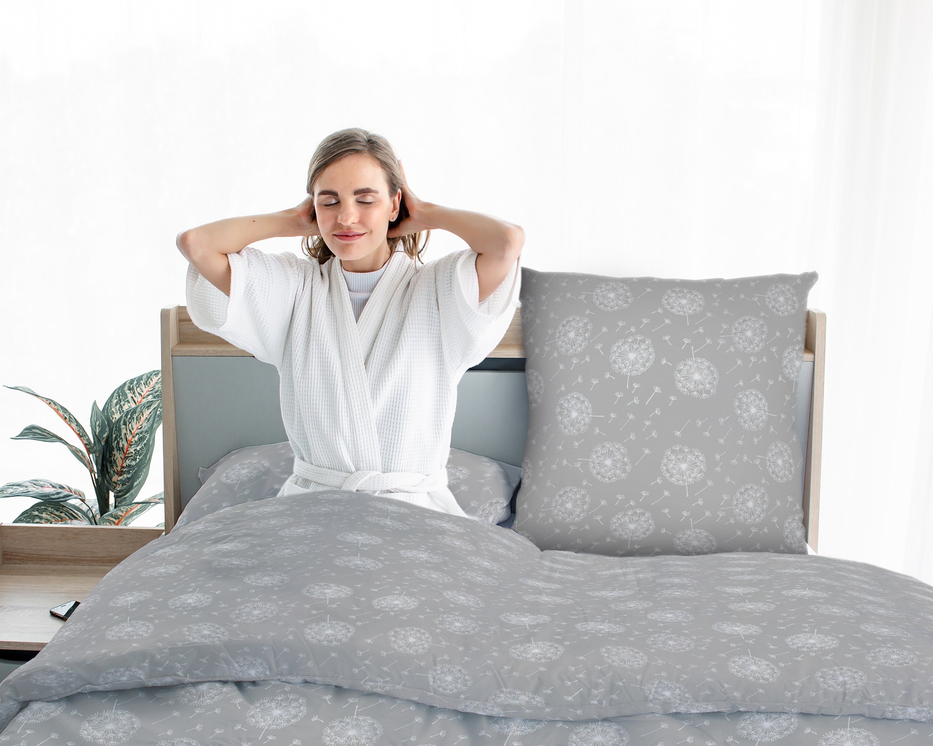 Bettwäsche (Made in EU) Bettgarnitur; Bettbezug; 3-TLG. 100% Baumwolle; für Bettbezug: 155x220 und 2 x Kopfkissenbezug: 80x80 cm; mit Hotelverschluss; für Sommer und Winter; Bettwäsche 155x220, Amilian, 100% Baumwolle