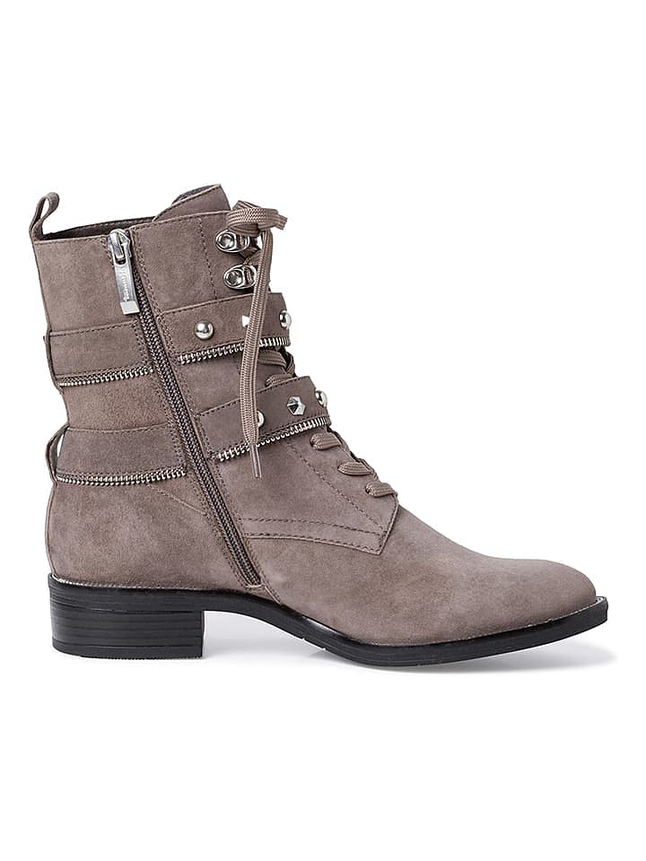 Tamaris Leder-Stiefeletten in Grau günstig kaufen 36