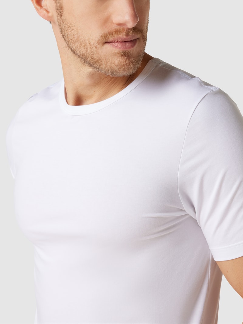 T-Shirt mit Label-Detail im 2er-Pack Modell 'Cotton Essentials' in dunkelgrau meliert