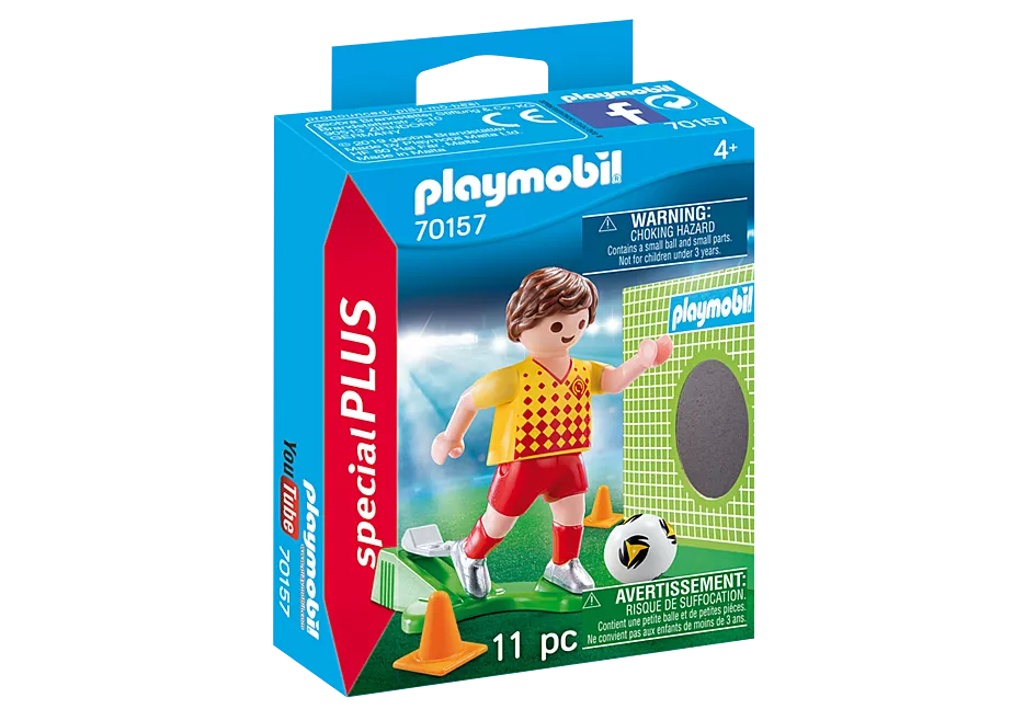 Fu&szlig;ballspieler mit Torwand