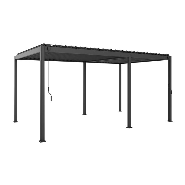 Pavillon & Carport mit Lamellendach, anthrazit, 3 x 5 m