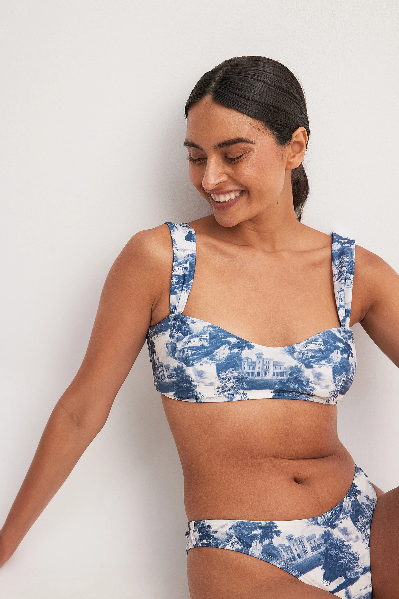 Bikini-Höschen mit hoher Taille und Print