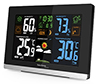 Technoline WS 6462 Funkwetterstation, Innentemperatur, Außentemperatur, Luftfeuchte, Luftdruck, Tendenzanzeige, Taupunkt, Farbdisplay, Funkuhr, Mondphasen hochglanz-schwarz,quer