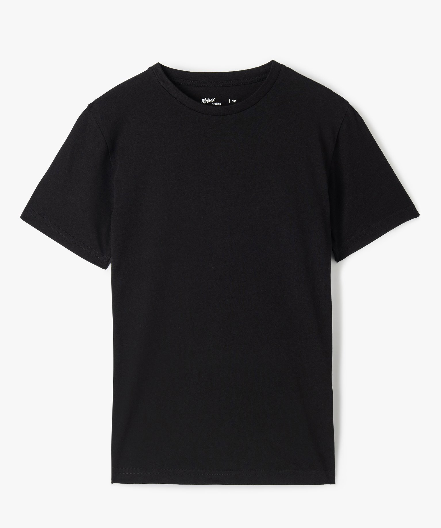 Tee-shirt à manches courtes uni Garçon noir | GEMO