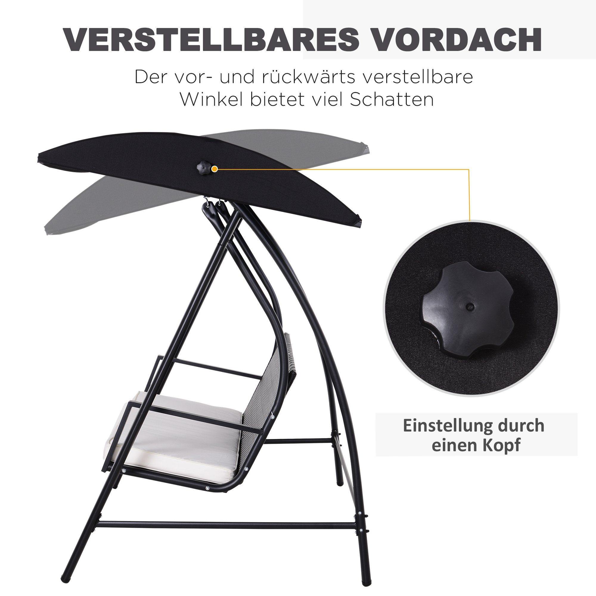 Outsunny Hollywoodschaukel Gartenschaukel