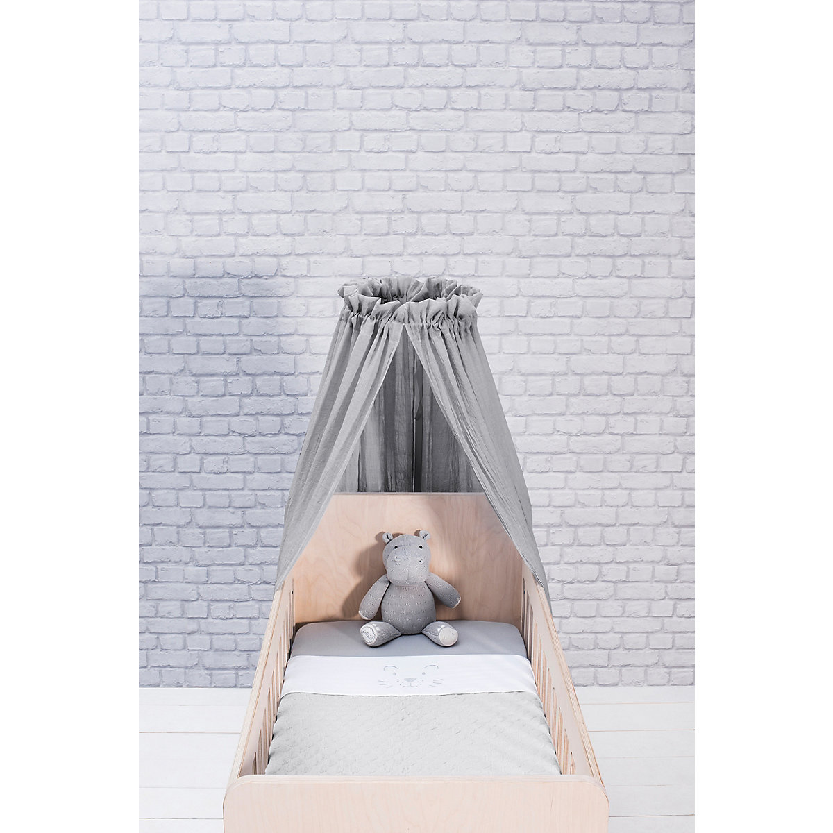 Baldachin Betthimmel Vintage 155 cm soft grey