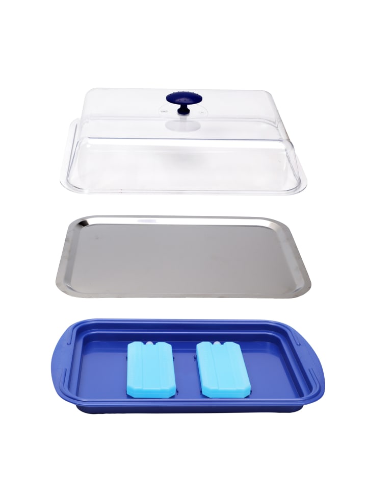 APS Thermo Tablett Set in Blau/Transparent 43 x 29 cm, H: 14 cm günstig kaufen onesize